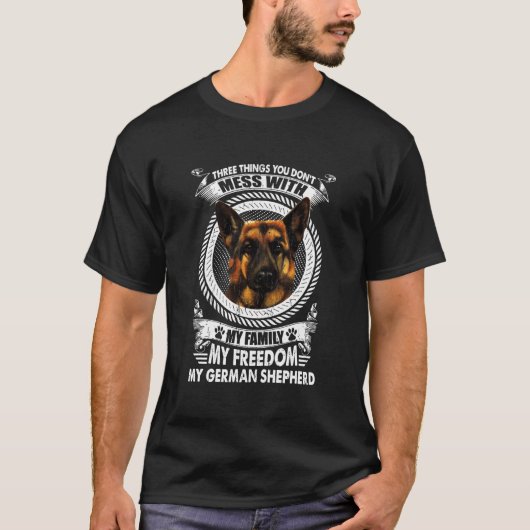 Duitse herder drie dingen waar je niet mee bezig b t-shirt (Voorkant)