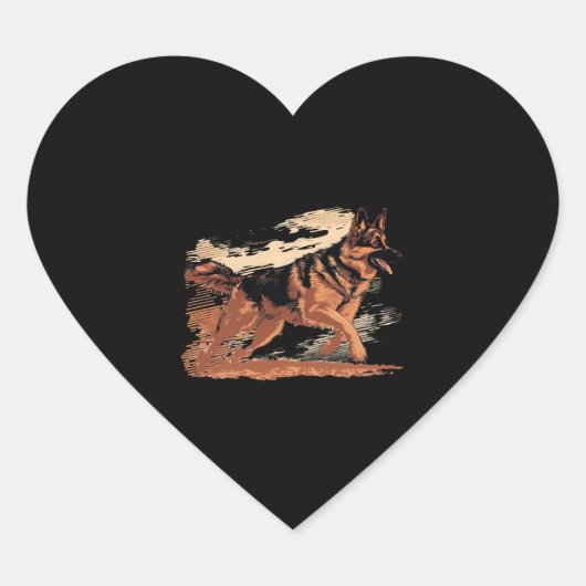 Duitse herder, Duitse herder eigenaar, GSD honden Hart Sticker (Voorkant)