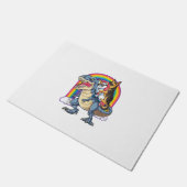 Duitse Herder Eenhoorn Dinosaurus Trex Funny Rainb Deurmat (Schuin)