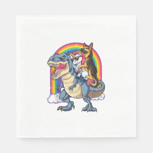 Duitse Herder Eenhoorn Dinosaurus Trex Funny Rainb Servet