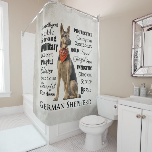Duitse herder eigenschappen douchegordijn (In situ)
