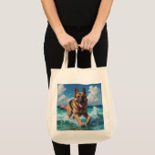 Duitse Herder Elegante Kruidenier Canvas tas (Voorkant (product))
