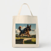 Duitse Herder Elegante Kruidenier Canvas tas (Voorkant)