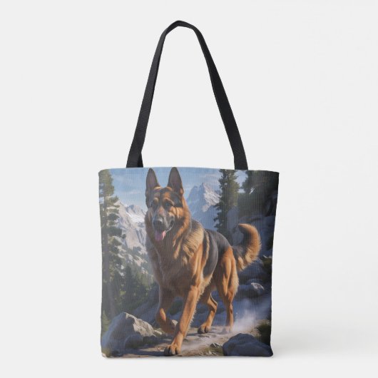 Duitse Herder Elegante Schouder Canvas tas (Achterkant)