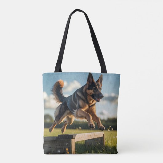 Duitse Herder Elegante Schouder Canvas tas (Achterkant)