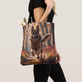 Duitse Herder Elegante Schouder Canvas tas (Dichtbij)