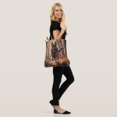 Duitse Herder Elegante Schouder Canvas tas (Op model)