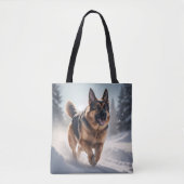 Duitse Herder Elegante Schouder Canvas tas (Voorkant)