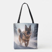 Duitse Herder Elegante Schouder Canvas tas (Achterkant)