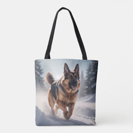 Duitse Herder Elegante Schouder Canvas tas (Achterkant)