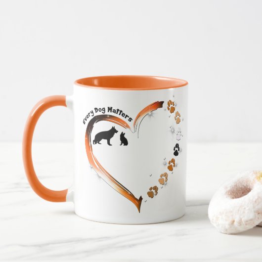 Duitse Herder Elke Hond Dog Matters Hart Pet Paws Mok (Met donut)