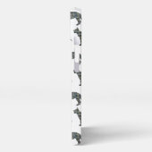 Duitse herder Elzasser Hond Silhouet Grid Wit iPhone Hoesje (Linkerkant)