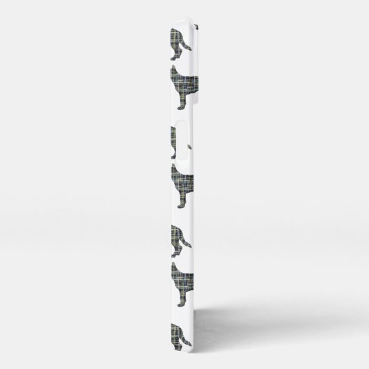 Duitse herder Elzasser Hond Silhouet Grid Wit iPhone Hoesje (Rechterkant)