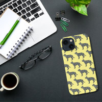 Duitse herder Elzasser Hond Silhouet Grid Wit