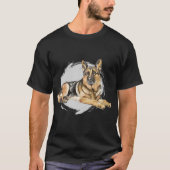 Duitse herder, Elzasser T-shirt (Voorkant)