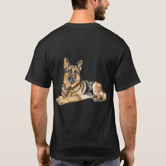 Duitse herder, Elzasser T-shirt (Achterkant)