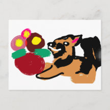Duitse Herder en bloemen goed
