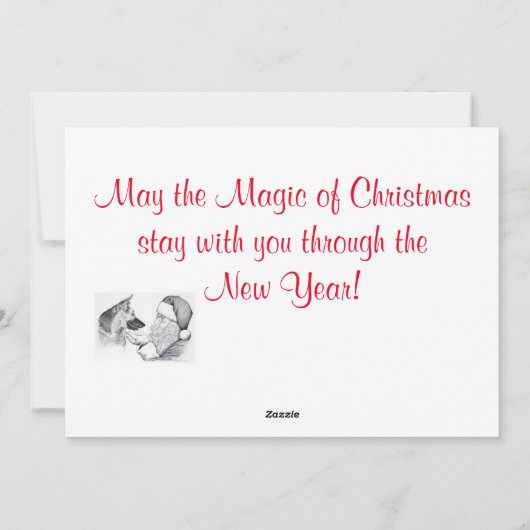 Duitse herder en kerstman feestdagenkaart (Achterkant)