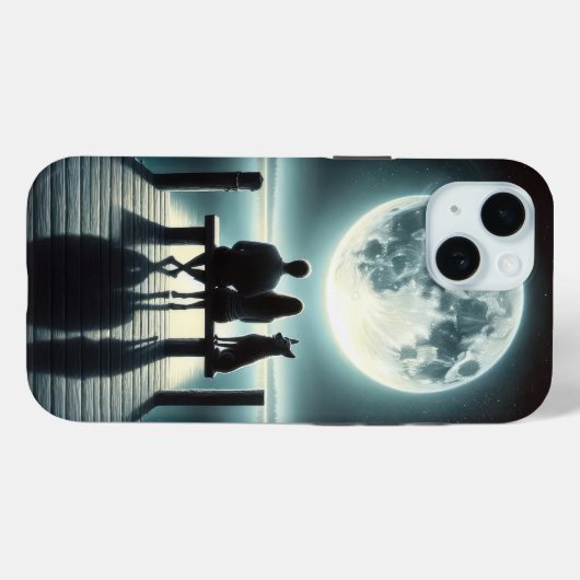 Duitse herder en koppel op een dok Case-Mate iPhone case (Achterkant (horizontaal))
