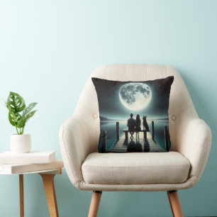 Duitse herder en koppel op een dok kussen