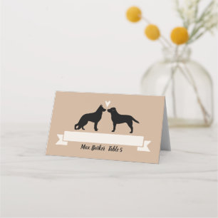 Duitse Herder en Labrador Retriever Bruiloft Plaatskaartje