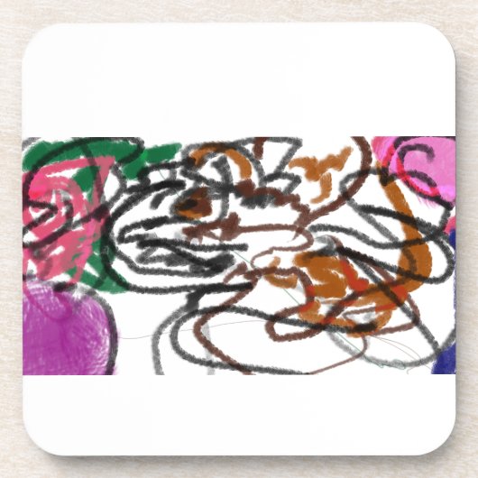 Duitse Herder  en rozen kunst  Bier Onderzetter (Voorkant)