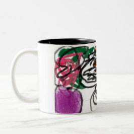 Duitse Herder en rozen kunst Tweekleurige Koffiemok