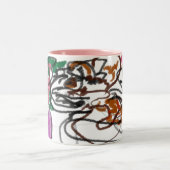 Duitse Herder en rozen kunst Tweekleurige Koffiemok (Center)