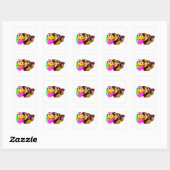 Duitse Herder en zonnebloemen  Vierkante Sticker (Vel)