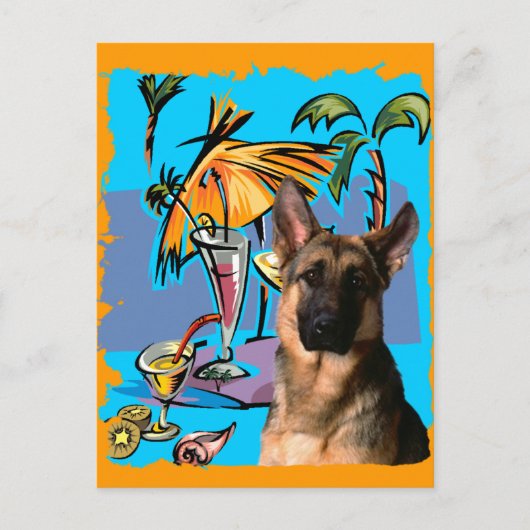Duitse Herder Feesttijd Briefkaart (Voorkant)