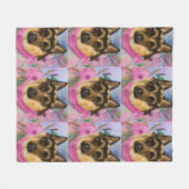 DUITSE HERDER FLEECE DEKEN (Voorkant (Horizontaal))