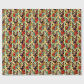 Duitse herder Floral Cadeaupapier (Vlak)