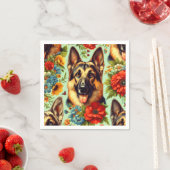 Duitse herder Floral Servet (Insitu)