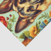  Duitse herder Floral Tissuepapier (Detail)