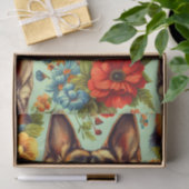  Duitse herder Floral Tissuepapier (Geschenk)