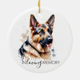 Duitse herder gedenkwaterverf Kerstmis Keramisch Ornament
