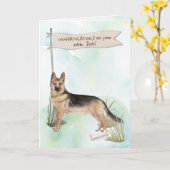 Duitse herder Gefeliciteerd met nieuwe hond Kaart (Gele Bloem)