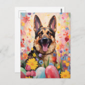 Duitse herder gelukkig Pasen Briefkaart (Voorkant / Achterkant)