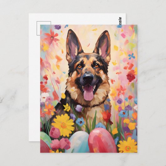 Duitse herder gelukkig Pasen Briefkaart (Voorkant / Achterkant)