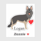 Duitse herder gepersonaliseerde naam Schattige Dar Sticker (Vel)