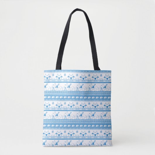 Duitse herder gids hond verhaal patroon blauw tote bag (Voorkant)
