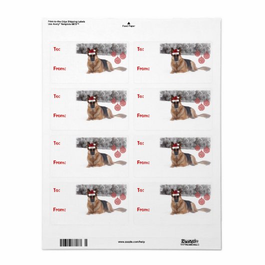 Duitse herder Gift Labels (Full Sheet)
