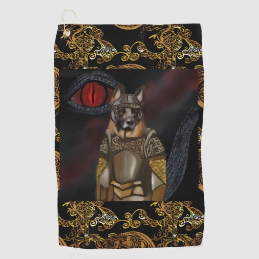 Duitse Herder Golfhanddoek (Voorkant)