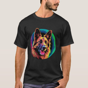 Duitse herder grappig hond Pop kunst huisdier lief T-shirt