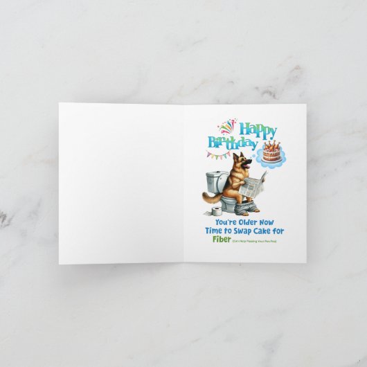 Duitse herder grappige verjaardag kaart (Binnen)