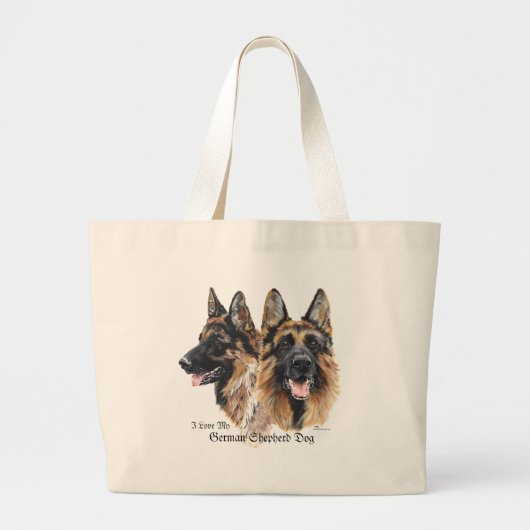 Duitse Herder Grote Tote Bag (Voorkant)