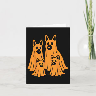 Duitse Herder Halloween Ghost Family Funny Dog L Kaart