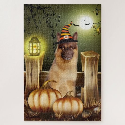 Duitse herder Halloween legpuzzel (Verticaal)