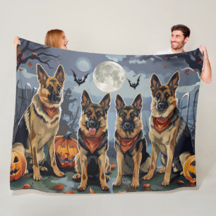 Duitse herder Halloween Spooky Fleece Deken