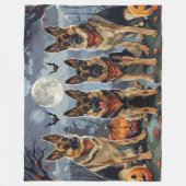 Duitse herder Halloween Spooky Fleece Deken (Voorkant)